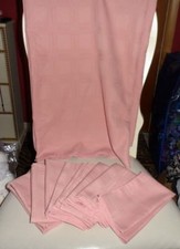 Blush pink rectangle tablecloth 85" x 60" plus 8 matching napkins 17" x 17"