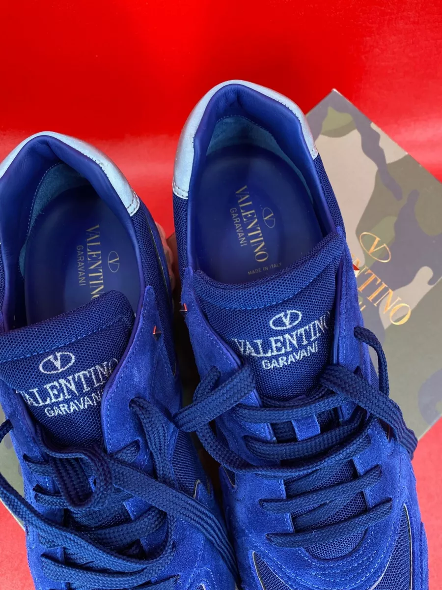 Valentino Garavani Rockstud Blue Suede Trainers Sneakers EU 46 US 13 NIB | eBay