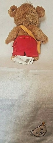 Steiff 014444 - Teddybär Knopf 25cm braun KFS + Buch "Mein Freund Knopf" NEU - Bild 8 von 12