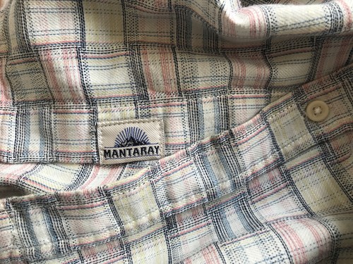 Mantaray Retro print Check shirt New Soft cotton Short sleeves Summer BNWOT - Picture 5 of 5