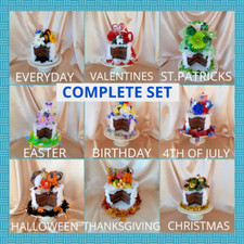 Complete Handmade Original Fake Cake Set For Holidays 9pcs. Lot Home Decorating