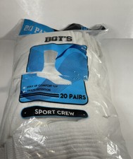 Boy  s Sports Crew Socks Stay Up Comfort Top 20 Pairs