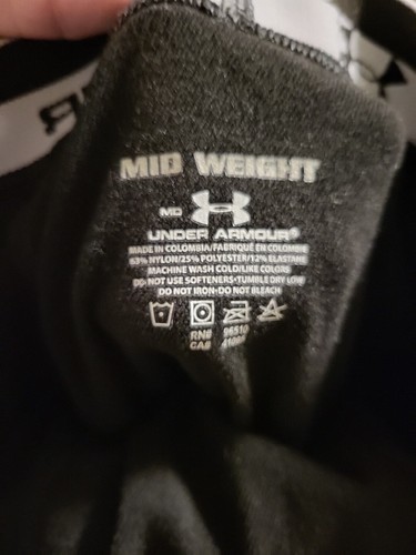 Under Armour MD Mid Weight Black Leggings New Compression 24x24 - Picture 2 of 4