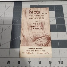 c1960 General Finishes Sales & Service Wood Finish Manual Milwaukee Wisconsin