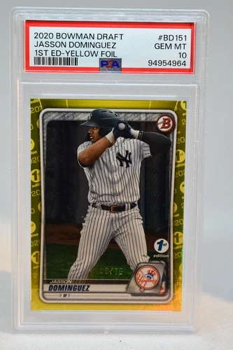 2020 bowman Draft 1st ed Jasson Dominguez BD151 yellow foil PSA10