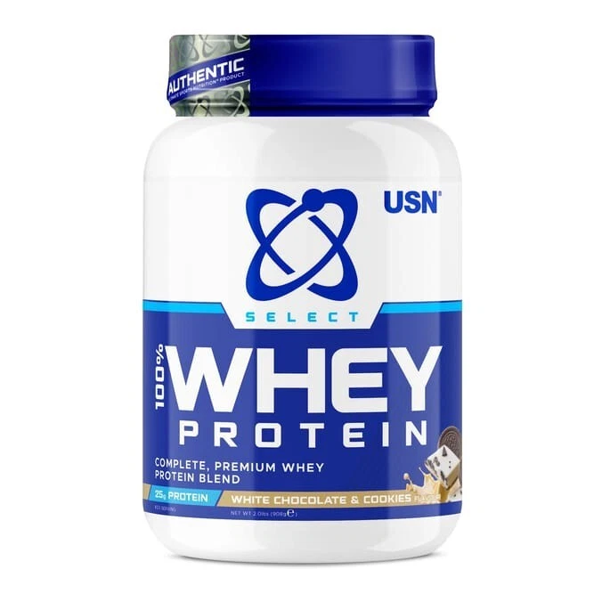 USN Select Premium Whey 908G 100% Whey Protein White Chocolate & Cookies