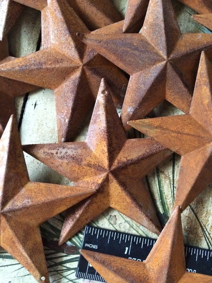 Lot of 25 Rusty Barn Stars Star 3.5 in 3 1/2" Primitive Country 2D Rust Craft - Image 3 of 4