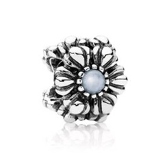 Pandora Retired Rock Crystal Floral April Birthstone Charm 790580bk