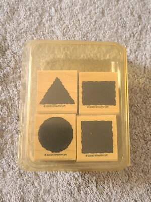Stampin' Up! ''Little Shapes'' *RETIRED* stamp set of 4 from 2000-circle/square