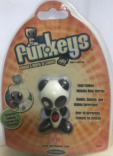U.B. Figurine Funkeys série 1 lotus noir blanc ours panda neuf - Photo 1/3