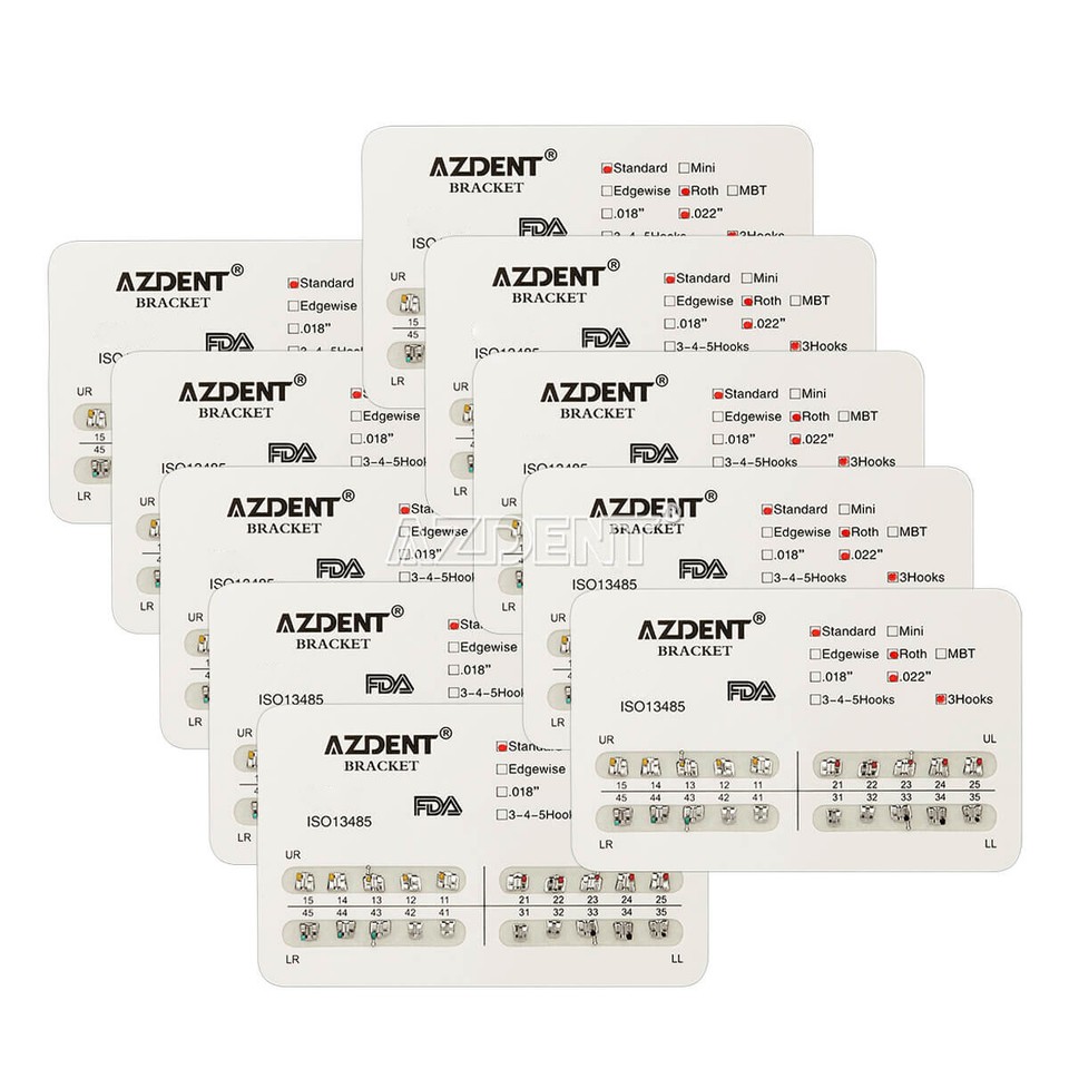 AZDENT Staffe Ortodontiche Dentali Staffa Mini Standard Edgewise - Foto 9
