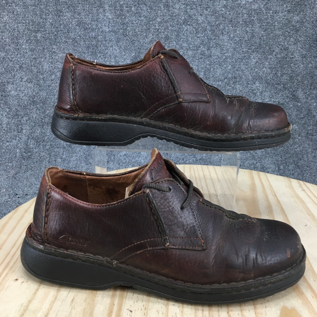 CLARKS Men\'s Loafers Burgundy Leather Shoes Size 7 1/2 M M Loafer Red Casual Shoes for Men for sale | eBay main image 3