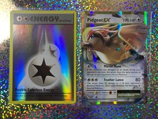 Pokemon TCG: 64/108 Pidgeot EX; Reverse Holo 90/108 Double Colorless Energy