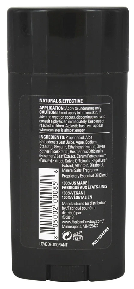 Desodorante Herban Cowboy Máxima Protección, Amor, 2.8 Onzas Foto 2 de 3