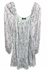 Paige Marjie Floral long sleeve minidress dress light green size 0