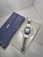 New In Box Digital Heart Rate Monitor Watch, Blue Silver & Black, Buckle Band