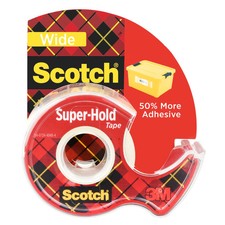 Scotch Super-Hold Wide Tape With Dispenser, 1-1/2" x 650", Clear