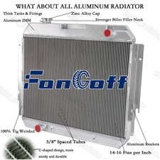 3 Row Aluminum Radiator For 1975-88 Ford E-350 Econoline Club Wagon 7.5l V8 At 3 Row Aluminum Radiator For 1975-88 Ford E-350 Econoline Club Wagon 7.5l V8 At