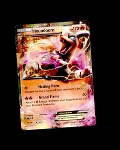 pokemon houndoom card value Pokemon HeartGold & Soulsilver Undaunted Ultra Rare Houndoom (Prime) #82 [Damaged] [Damaged] main image 1