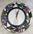 Vintage Stain Glass Wall Clock Tiffany Style. Tested.