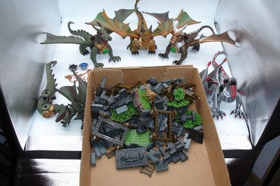 Lot of 3 Mega Bloks Dragon Krystal Wars Dragons Figures Plus Extras