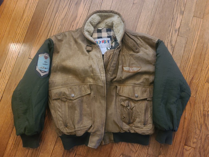 East West Vintage Leather Mens Aviator Bomber Jacket Nappa Leather Size LG