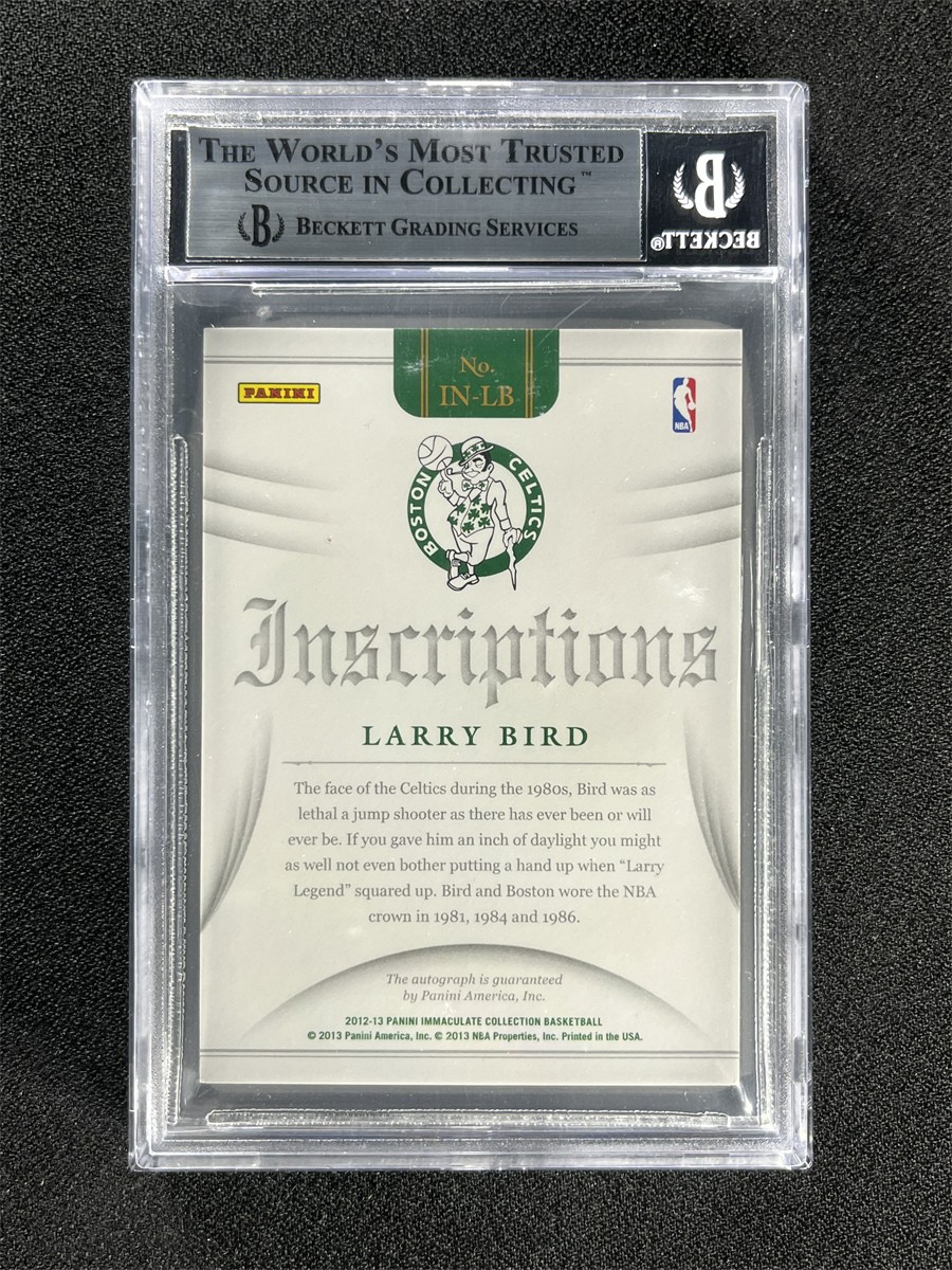 2012-13 Panini Immaculate Collection Larry Bird Inscriptions Auto /99 BGS view 2