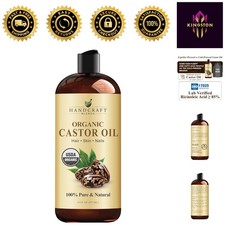 Organic Castor Oil 16 Oz - Nourishing Hair  Skin Moisturizer, Hexane-Free