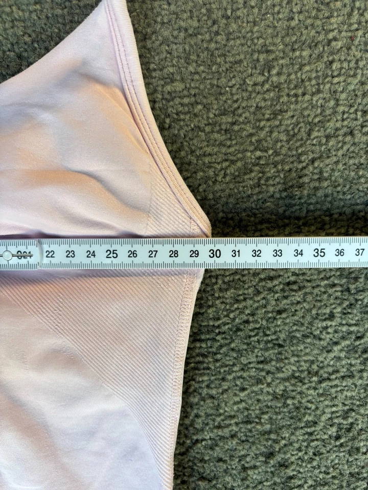 Top DFYNE Longline con tiras para mujer XS rosa nailon elástico acanalado cuello halter Foto 3 de 4