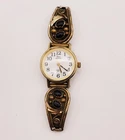 Vintage Timex Indiglo Watch with Ornate Southwestern styled Watch Tips, Signed.
