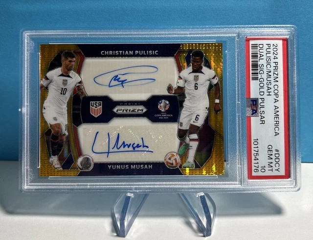 2024 Prizm Copa America Christian Pulisic/Yunus Musah Gold Pulsar Autograph 2/5