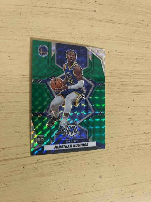 2021-22 Panini Mosaic #268 Jonathan Kuminga RC Green Mosaic Prizm Warriors