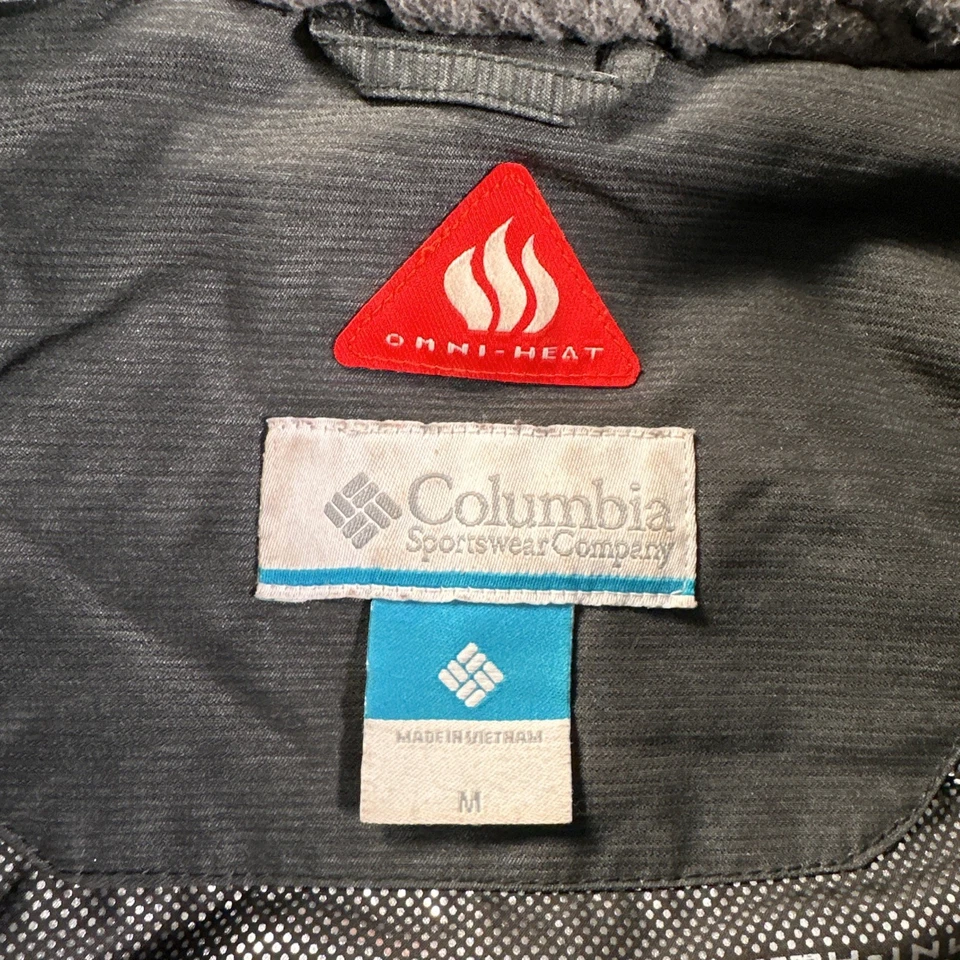 Columbia Mujer Omni Heat Parka Chaqueta Imitación Piel Capucha Cremallera Completa Talla MEDIANA Gris Foto 4 de 4