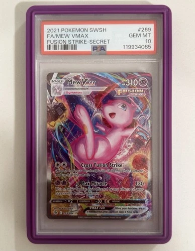 2021 POKEMON FA/MEW VMAX-SECRET SWORD & SHIELD FUSION STRIKE #269 PSA 10