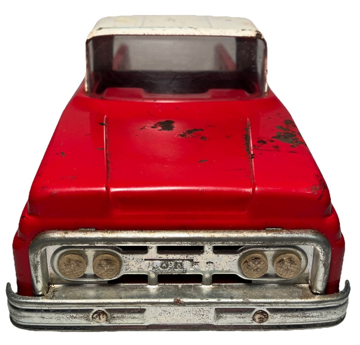 Tonka トラック ミニカー レッド ホワイト Vintage Tonka Toys 1960's Red Step side Pickup Truck, Pressed