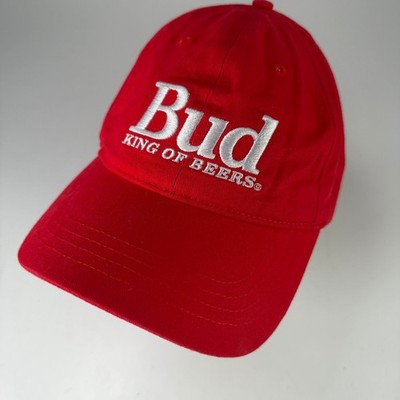 Budweiser Baseball Cap Für Herren Verstellbar Rot Weiß King Of Beers Hat