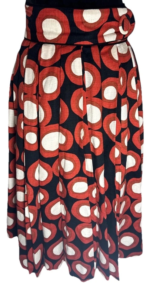 Falda Plisada Completa H&M Tribute to Marimenko Talla 4 Geométrica Negra Naranja Marfil Foto 3 de 4