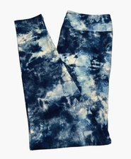 LuLaRoe Leggings OS One Size BLUE Fun Modern Ocean TIE DYE Water Snow Yoga Waist