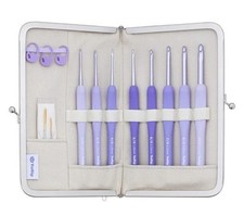 Tulip ETIMO Murasaki Crochet Hook Set TEM-001 Cushion Grip Purple w/Case Japan