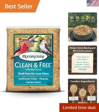 Attract Wild Birds: 12 lb Shell-Free Seed Blend for Clean Feeding Experience