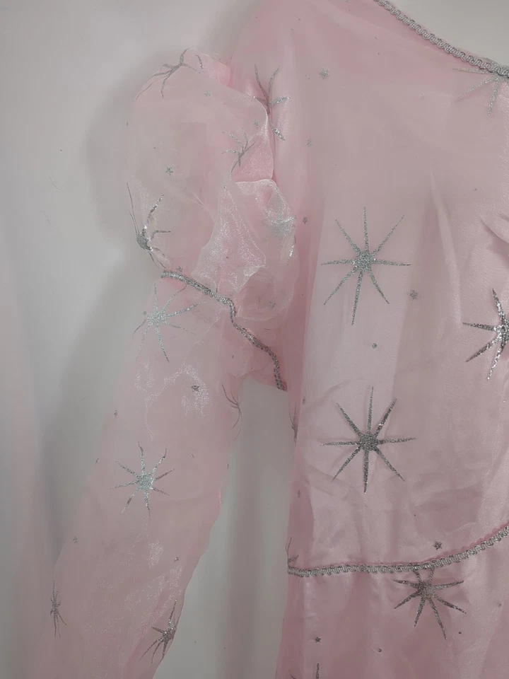 Wicked Wizard of Oz Glinda Plus Size Adult Costume 5x Pink Silver Sparkle Dress - Image 3 of 4