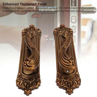 NEU European Style Door Handle Lock Set Aluminum Silent Retro Entry Lock For