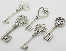 Vintage Italian Silver Life Size Decorative LIFE SIZE Key Collection 800 Silver