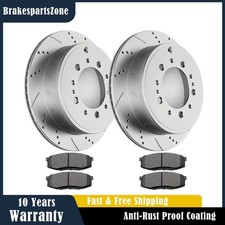 REAR Brake Rotors Pads Kit fit for LX570 Toyota Tundra Slotted Drilled Brakes