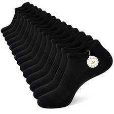 7 Pairs Mens Ankle Socks Cotton Low Cut Athletic Breathable 7 Pairs Black