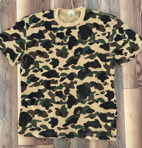 Bape, Vintage 90s Bape thermal t shirt camo *Very Rare* Bathing Ape XL