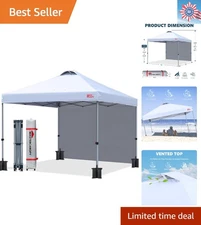 Durable 10'x10' Pop-Up Canopy Tent with Sidewall - Waterproof & UV Protection
