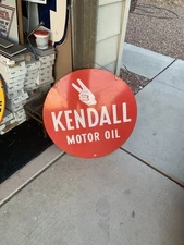 100% ORIGINAL KENDALL MOTOR OILS DOUBLE SIDED RARE CONDITION SIGN
