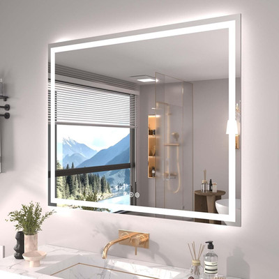 48''X40'' LED Backlit Bathroom Mirror, Dimmable, Anti-Fog, Shatter-Proof