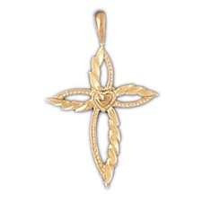 Cross Charm Pendant 14k Gold
